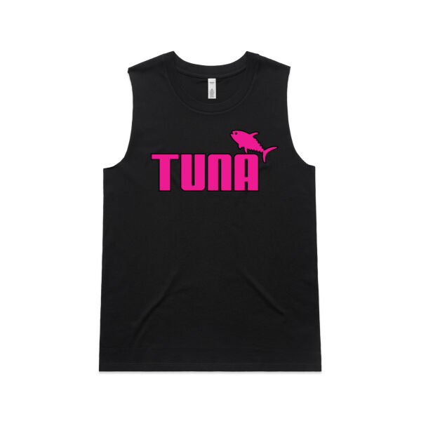 Tuna Fish Neon Red  - Womens Upside Tank Thumbnail