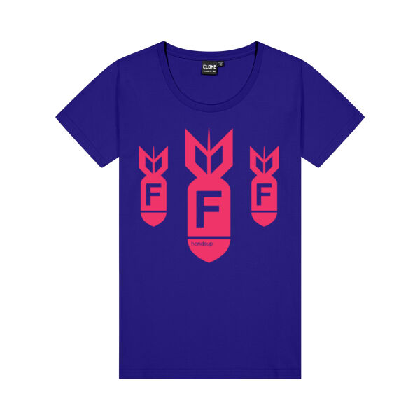 Dropping F Bombs - Vivid pink print - Womens Silhouette Tee Thumbnail