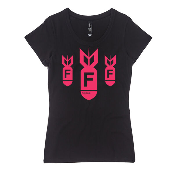 Dropping F Bombs - Vivid pink print - Womens Icon Tee Thumbnail